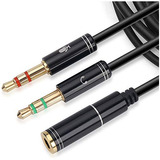 3 5 Mm 4 Pin Hembra 2x3 5 Mm 3 Pin Hombre Auriculares C...