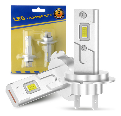 Kit De Faros Led H7 Focos Plug & Play 1:1 Tamaño De Halógena