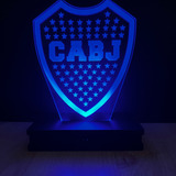 Lampara Led 3d Rgb Holograma Control Escudo De Boca Futbol