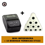 Mini Impressora Térmica 58mm P/ Celular E Pc + 10 Bobinas