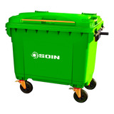 Contenedor Basurero Con Ruedas Plastico Verde 770 Lts Soin