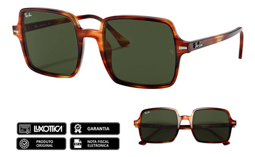 Armacao Feminina Quadrado Oculos Sol Rayban Square Tartaruga