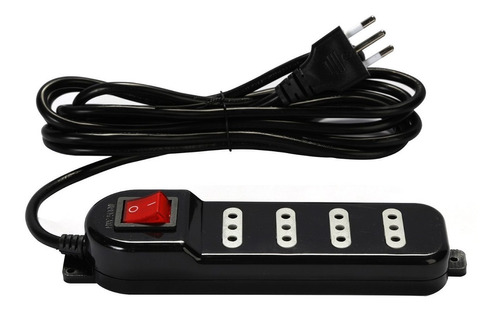 Alargador Electrico 3 Mts 4 Pos Negro Switch / Tecnocenter