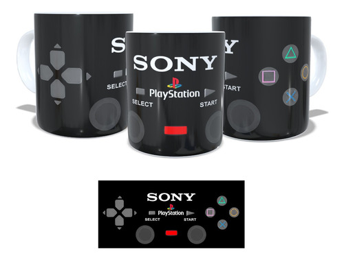 Caneca Controle Sony, Xbox, Ps1 - Porcelana 325ml