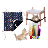 Kit Rede Cama Suspensa Pet Gato - Peteca Brinquedo Ping Pena