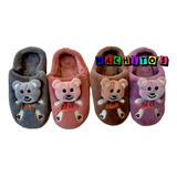 Pantufla Premium Niñas Y Niños. Zapato Descanso Modelo Oso