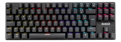 Teclado Mecanico Gamer Mancer Shade Mk2 Rainbow S/ Huano Red Cor De Teclado Preto Idioma Português Brasil