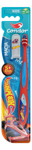 Escova Dental Macia Hot Wheels Condor Kids+ Cabeça P Grátis Capa Protetora