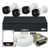 Kit Cftv 4 Cameras Full Hd Vhl 1220 Dvr Intelbras 3004-c 5x1