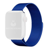 Pulseira Aço Milanês Milanese P/ Apple Watch 42mm 38mm 44mm Cor Azul Largura 42 Mm