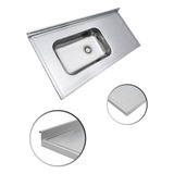  Mesada 120cm Bacha Simple Acero Inox Grueso+asadera