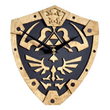 Reloj Corte Laser 0593 Zelda Escudo Madera Relieve