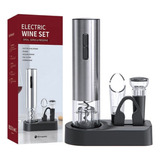 Set De Vino Destapador Electrico + 3 Accesorios Elegante