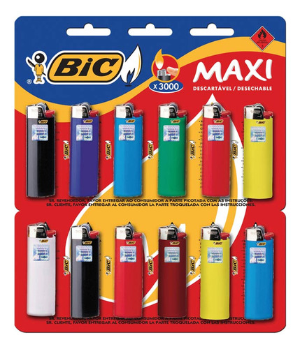 Pack X 36 Unid. Encendedor  Maxi J6liso 1 Un Bic Fosforos /