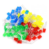 10 X Led Rectangular Diodo 2x5x7mm 17mm Brillantes Colores