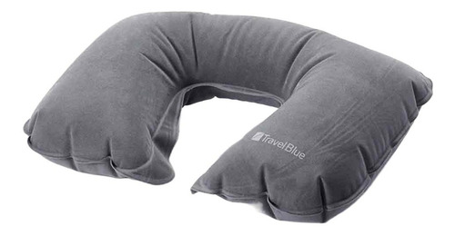 Almohada Cojin Cuello Para Viaje Inflable Antialergico Full Color Gris Diseño De La Tela Tela