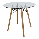 Mesa De Comedor Pequeña De Cristal Oslo T80 Eames