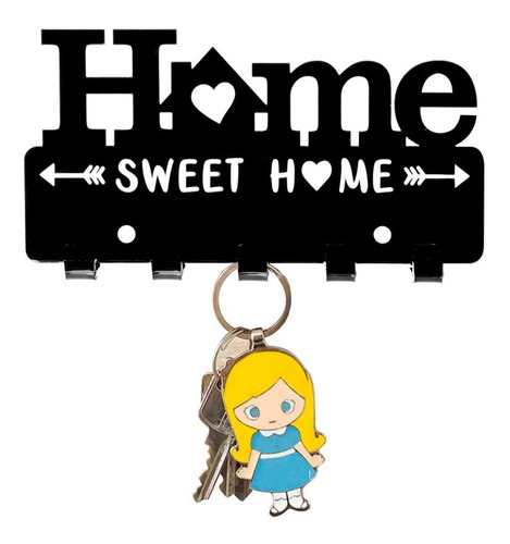 Quadro Porta Chaves Decorativo Home Sweet Home Acrílico