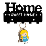 Quadro Porta Chaves Decorativo Home Sweet Home Acrílico
