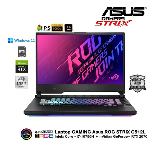 Asus G512l Core I7-10750h 16gb 512gb 15.6fhd Rtx 2070 8g W11