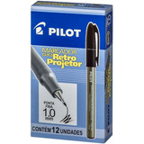 Caixa Caneta Retro Projetor 1.0 Preta 12 Un. Pilot