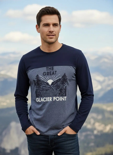 Playera Hombre Manga Larga Estampada Algodón Casual | MercadoLibre