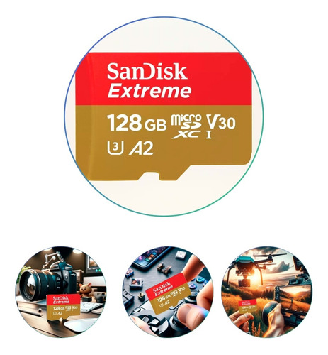 Cartao Memoria Sandisk Micro Sdxc Extreme A2 190mb/s 128gb