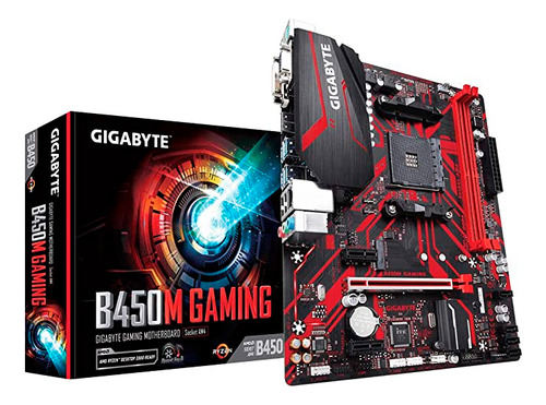 Placa Mãe Gigabyte B450m Gaming, B450, Am4, Matx, Ddr4