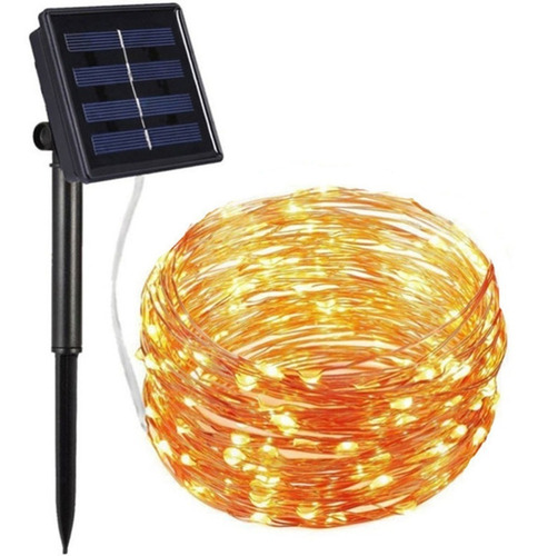 Luces Guirnalda Solar 200 Led Calidas Calido 22 Metro