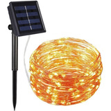 Luces Guirnalda Solar 200 Led Calidas Calido 22 Metro