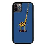 Funda Uso Rudo Tpu Para iPhone Jirafa Fondo Azul Cuello Larg