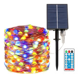 Serie Navideña Solar Luces Led Guirnalda 12 Metros 100 Leds