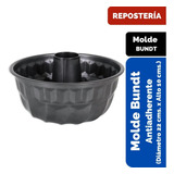 Molde Bundt Antiadherente 22cms De Diámetro X 10cms De Alto