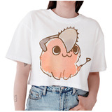 Playera Crop Top Juvenil Anime Pochita Ultra Suave 