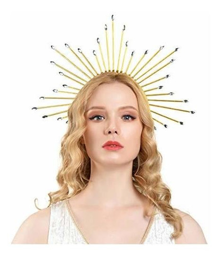 Disfraz Mujer - Goddess Halo Crown Sunburst Diadema Con Pinc