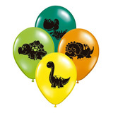 Globos Impresos De 12  Motivo Dinosaurios Colores X 25