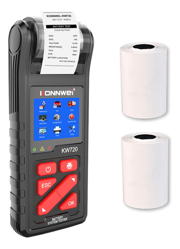 Scanner Analizador Baterías Auto Konnwei Impresora Display