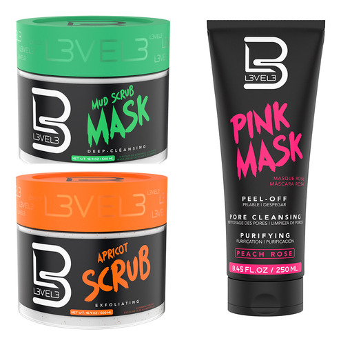 Kit Mascarillas Faciales + Exfoliante Level3