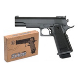 Pistola Tipo Colt 1911 Zm05 Negra Airsoft Resorte Negra 6mm