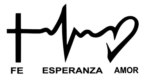 Sticker Motivador Para Carro Laptop Fe, Esperanza,  Amor