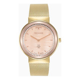 Relógio Technos Feminino Gl22ah/1j Slim Safira Dourado