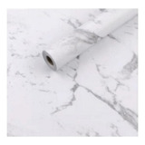 Papel Tapiz Adhesivo Marmol Blanco Decorativo 10 Mts X 45 Cm