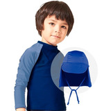 Camisa Infantil Proteção Solar Uv 50+ Manga Longa + Boné