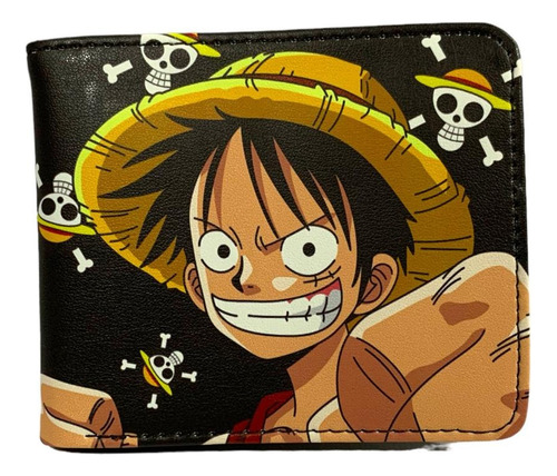 Billetera De Cuero One Piece Luffy D. Monkey Tesoro Pirata!!