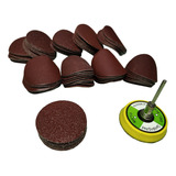 Kit De Lijado Sanding Pad De 2 Pulgadas Con 60 Lijas Base Mandril P/dremel, Mototool, Taladro, Rectificador. E