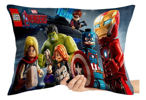 Capa Travesseiro Fronha Lego Vingadores Thor Hulk Capitão