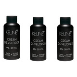 Kit 3 Keune Cream Developer Ox 30 Vol Color & So Pure 60ml