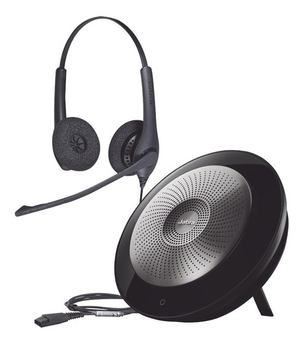 Kit Diadema Jabra Biz-1500-duo-qd  +  Alta Voz Speak710