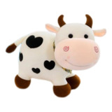 Vaca De Peluche Kawaii Blanca 23cm Con Corazones F00226