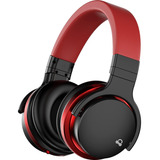 Audífonos Movssou E7, Bluetooth/30hs De Uso/negro Y Rojo